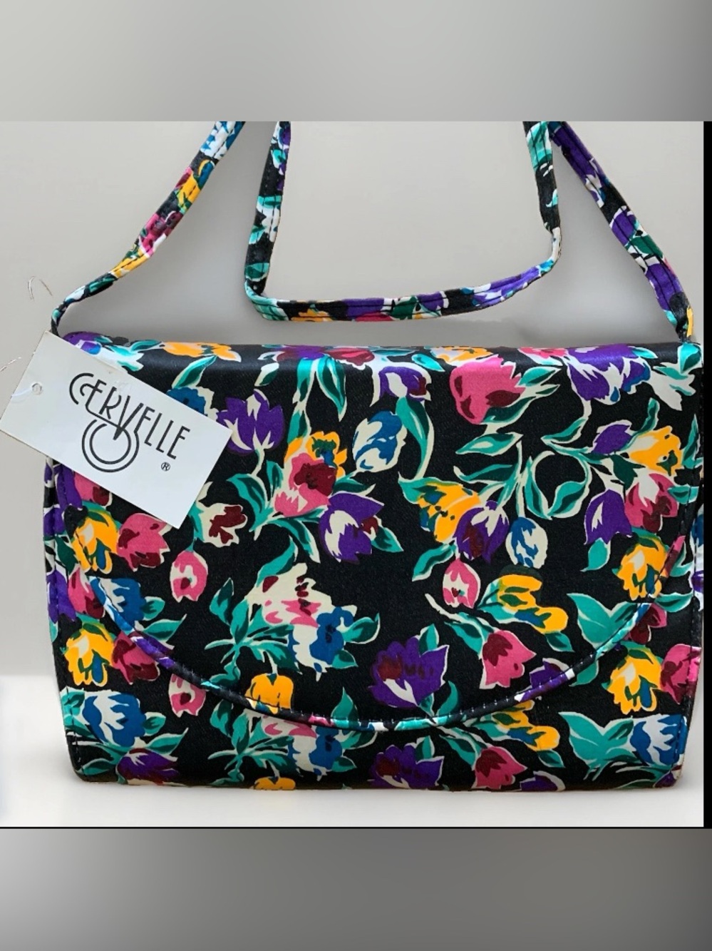 RARE NWT Vintage 1990’s Cervelle Floral Multicolor Crossbody Bag whimsygoth